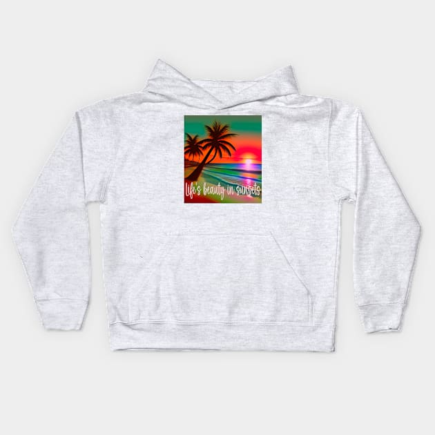 Sunset Serenity: Life's Beauty in Every Thread Kids Hoodie by My Tee Style